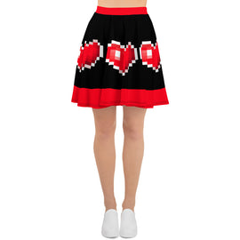 Pixel Hearts - Skater Skirt