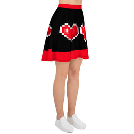 Pixel Hearts - Skater Skirt