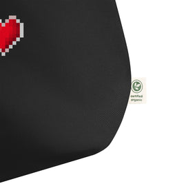 Pixel Heart - Large Organic Tote Bag