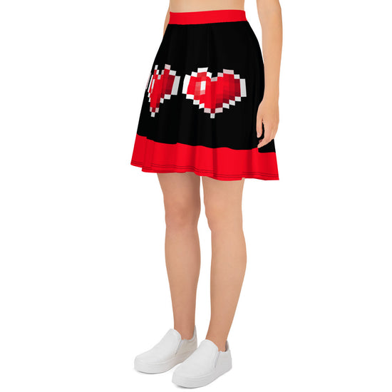 Pixel Hearts - Skater Skirt