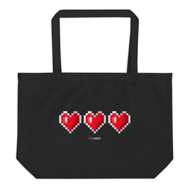 Pixel Heart - Large Organic Tote Bag