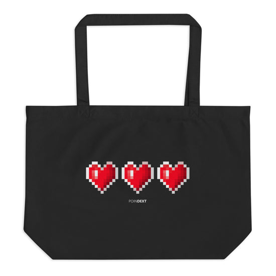 Pixel Heart - Large Organic Tote Bag